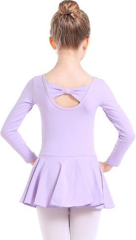 danswan Long Sleeve Leotards for Girls Toddler Kids Dance Ballet Gymnastic Bodysuit Outfit Leotard in Kuwait