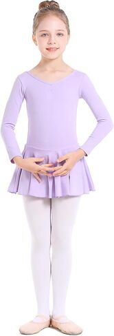 danswan Long Sleeve Leotards for Girls Toddler Kids Dance Ballet Gymnastic Bodysuit Outfit Leotard in Kuwait