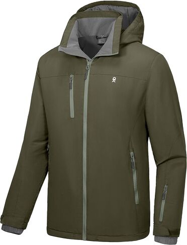 Little Donkey Andy Men's Lightweight Winter Jacket Hooded Windproof Warm Insulated Jacket for Ski Hiking in Kuwait