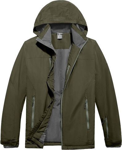 Little Donkey Andy Men's Lightweight Winter Jacket Hooded Windproof Warm Insulated Jacket for Ski Hiking in Kuwait