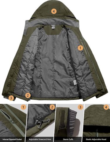 Little Donkey Andy Men's Lightweight Winter Jacket Hooded Windproof Warm Insulated Jacket for Ski Hiking in Kuwait