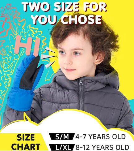 قفازات شتوية ساخنة كهربائية من أروما سيزون للأطفال وقفازات الأطفال، قفازات ثلج دافئة مقاومة للماء للأطفال الصغار in Kuwait