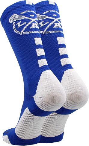 MadSportsStuff LAX Lacrosse Socks with Lacrosse Sticks Athletic Crew Socks (multiple colors) in Saudi Arabia