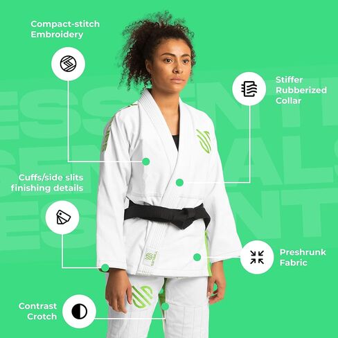 Sanabul Essential BJJ Gi for Women | Brazilian Jiu Jitsu Gi for Women | Lightweight Kimono, Preshrunk Fabric in Kuwait