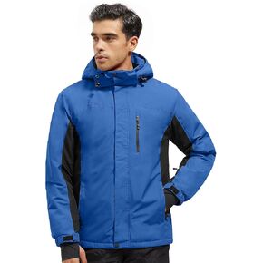 FREE SOLDIER Men's Waterproof Ski Snow Jacket Fleece Lined Warm Winter Rain Jacket with Hood Fully Taped Seams