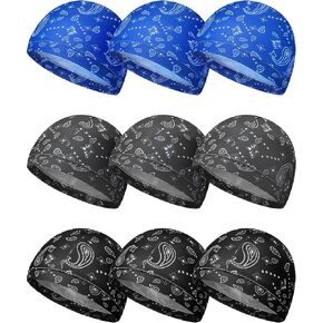 9 Pcs Cooling Skull Cap Camo Liner Sweat Wicking Cap Lightweight Cycling Cap Running Head Cap for Men Women