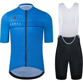 Men's Cycling Jersey Set Cycling Kit Bicycle Jersey Rear Zipper Pocket Bike Bib Shorts With Pockets Race Fit High Density Pad