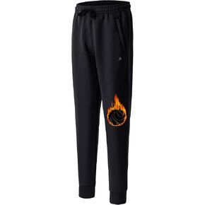 DEVOROPA Youth Boys Joggers Fleece Lined Water Resistant Tapered Sweatpants Winter Thermal Track Athletic Pants Zip Pockets in Kuwait