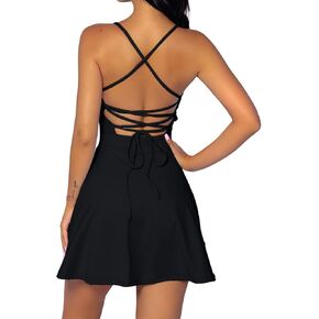 QINSEN Womens Two Pieces Tennis Dress with Shorts Workout Open Back Active Golf Dresses in Kuwait