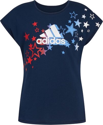 adidas Girls' Cap Sleeve Novelty Logo Tee in Saudi Arabia