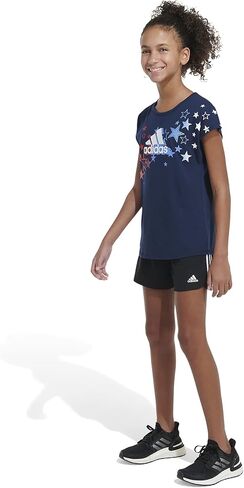 adidas Girls' Cap Sleeve Novelty Logo Tee in Saudi Arabia