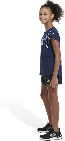 adidas Girls' Cap Sleeve Novelty Logo Tee in Saudi Arabia