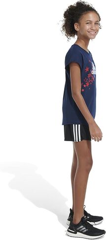 adidas Girls' Cap Sleeve Novelty Logo Tee in Saudi Arabia