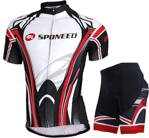 Sponeed الدراجات جيرسي قصيرة الأكمام الرجال MTB ملابس الدراجة الطريق دراجة السراويل مبطن in Kuwait