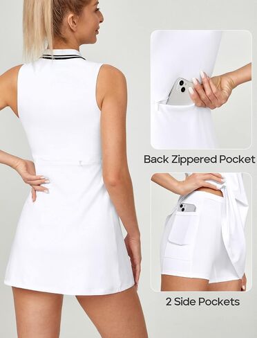 Golf Dress Tennis Dress with Built in Shorts and Bra Athletic Dress for Women Workout Dress with Pockets for Exercise in Kuwait