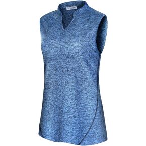 Womens Golf Shirt Moisture Wicking V Neck Athletic Loose Yoga Workout Polo Shirt