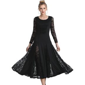 Female Ballroom Dance Lace Dress Long Skirt Modern Dance Big Swing Dress Waltz Dance Costume Competition Costume