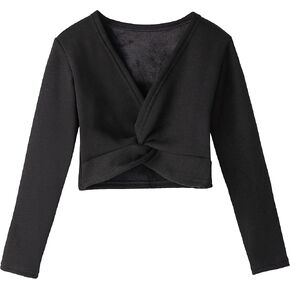 Lisianthus Girls' Classic Thick Ballet Long Sleeve Wrap Top