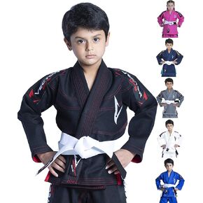 Vector Sports البرازيلي BJJ Gi Jiu Jitsu Gi للأطفال الصغار Gi موحد بانت وسترة متينة 100% قطن مع حزام مجاني in Kuwait