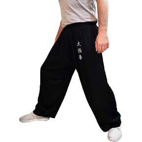 Tai Chi Pants Wide Leg Men Women Kids Martial Arts Pants Qigong Open on The Ankles Light Rayon Pants in Saudi Arabia