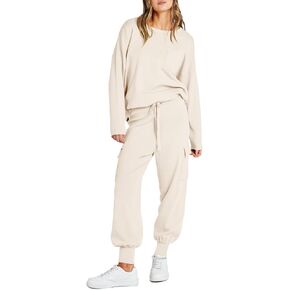 Caracilia Women's Two Piece Outfits Sweater Sets Long Sleeve Knit Pullover Tops and Cargo Jogger Pants Lounge Sets
