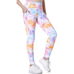 Ewedoos Girls Athletic Leggings with Pockets Kids Yoga Pants Active Leggings for Girls Dance Leggings Athletic Pants