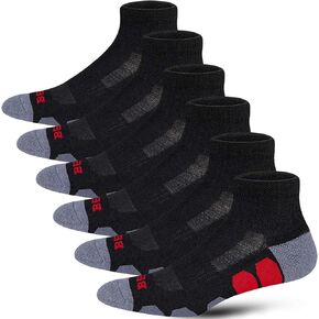 BERING Men's Lightweight Athletic Ankle Running Socks (6 Pairs)