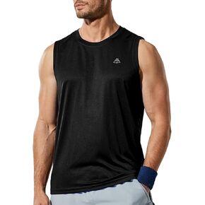 Haimont Men's Workout Tank Top Dry Fit UPF 50 Sleeveless Muscle Tee Shirts for Swim, Running, Hiking, Beach