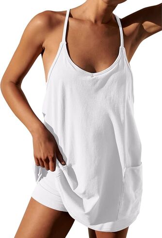Ebifin Women's Summer Mini Dress Casual Workout Tennis Dress with Shorts Sleeveless Althletic Dresses in Saudi Arabia