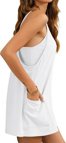 Ebifin Women's Summer Mini Dress Casual Workout Tennis Dress with Shorts Sleeveless Althletic Dresses in Saudi Arabia