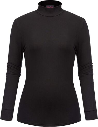 Women Plus Size Long Sleeve Mock Neck Lightweight Pullover Slim Shirt Tops in Saudi Arabia