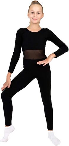 WILDWINS الفتيات الجمباز Unitards فريق Unitards الأساسية للرقص، الباليه كم طويل Unitard in Saudi Arabia