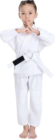 JUST YEARN Kids BJJ GI، Youth IBJJF الأطفال الطلاب البرازيلي جيوجيتسو جي كيمونو حزام القماش المغسول مسبقًا غير متضمن. in Kuwait