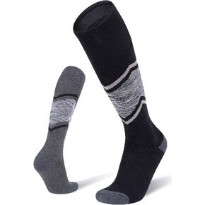 FITRELL 2/3 Pack Ski Socks for Skiing Snowboarding, Full Cushioned Winter Wool Warm Socks for Men and Women