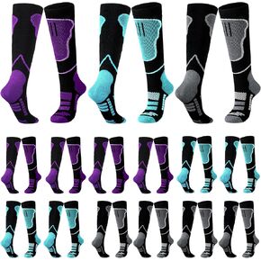 Liitrsh 12 Pairs Ice Skating Socks Men Women's Ski Socks Thermal Knee High Warm Socks for Snowboarding, Skiing, Hiking in Saudi Arabia