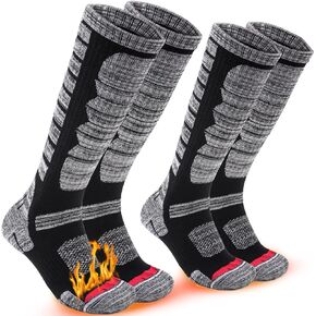 زوجان من جوارب التزلج للسيدات والرجال، جوارب للطقس البارد للتزلج والتزلج على الجليد، جوارب طويلة للركبة دافئة للشتاء in Kuwait