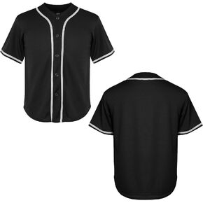 الشباب البيسبول جيرسي فارغة زر أسفل للأولاد تي شيرت، عادي قصيرة الأكمام محب الهيب هوب رياضي قمصان رياضية S-XL in Kuwait