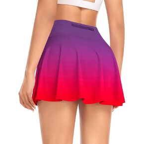 DERCA Pleated Tennis Skirt for Women with Pockets Shorts High Waisted Golf Skirts Workout Running Sports Athletic Skort