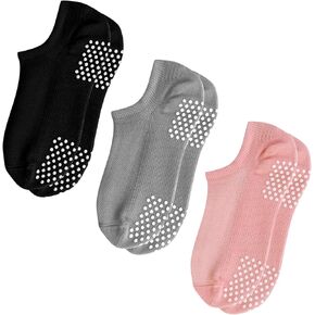 COZYOFFI Non Slip Yoga Socks Pilates Socks with Grips Hospital No Show Socks for Women and Men