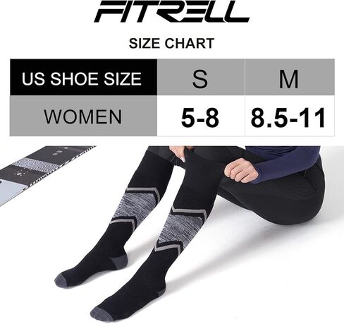 FITRELL 2/3 Pack Ski Socks for Skiing Snowboarding, Full Cushioned Winter Wool Warm Socks for Men and Women in Kuwait
