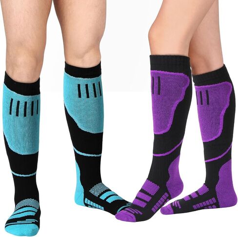 Liitrsh 12 Pairs Ice Skating Socks Men Women's Ski Socks Thermal Knee High Warm Socks for Snowboarding, Skiing, Hiking in Saudi Arabia