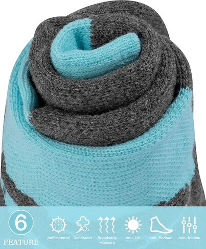 جوارب تزلج للسيدات من BelieverWA للتزلج والتزحلق على الجليد والرياضات الخارجية، عبوة من قطعتين، جوارب شتوية للأداء، وردي، أزرق، 4-10 in Kuwait