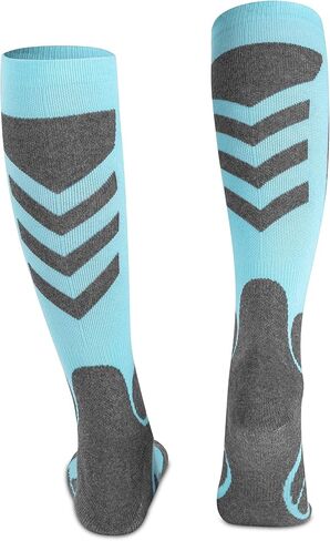 جوارب تزلج للسيدات من BelieverWA للتزلج والتزحلق على الجليد والرياضات الخارجية، عبوة من قطعتين، جوارب شتوية للأداء، وردي، أزرق، 4-10 in Kuwait