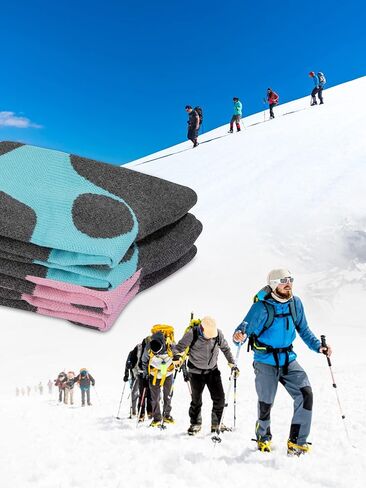 جوارب تزلج للسيدات من BelieverWA للتزلج والتزحلق على الجليد والرياضات الخارجية، عبوة من قطعتين، جوارب شتوية للأداء، وردي، أزرق، 4-10 in Kuwait