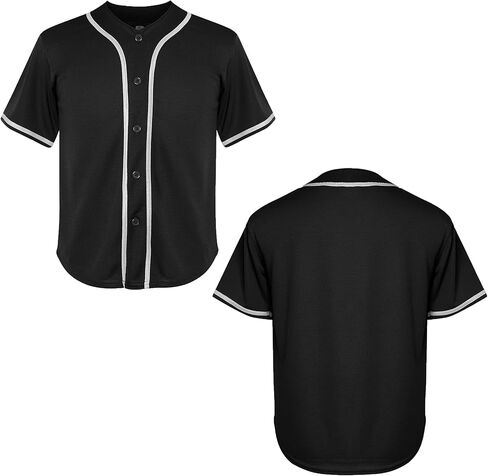 الشباب البيسبول جيرسي فارغة زر أسفل للأولاد تي شيرت، عادي قصيرة الأكمام محب الهيب هوب رياضي قمصان رياضية S-XL in Kuwait