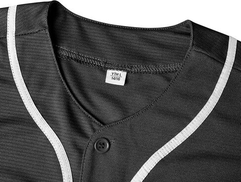 الشباب البيسبول جيرسي فارغة زر أسفل للأولاد تي شيرت، عادي قصيرة الأكمام محب الهيب هوب رياضي قمصان رياضية S-XL in Kuwait