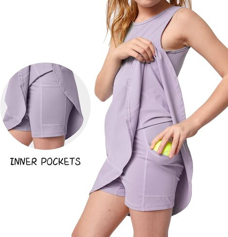 M MOTEEPI Girls Tennis Golf Dress Sleeveless Dress with Pockets Solid Color School Sports Dress in Saudi Arabia