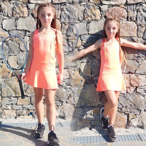 فستان تنس للفتيات، فستان تنس للصغار، فستان تنس برتقالي، فستان تنس مرجاني، فستان تنس أرجواني، فستان جولف للفتيات in Kuwait