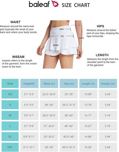 BALEAF Women's Pleated Tennis Skirts Layered Ruffle Mini Skirts with Shorts for Running Workout in Saudi Arabia