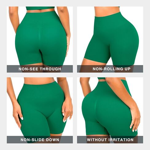 FeelinGirl Workout Sets for Women 2 Piece Outfits Seamless Ribbed Sport Bra High Waist Shorts Reg & Plus Size in Kuwait